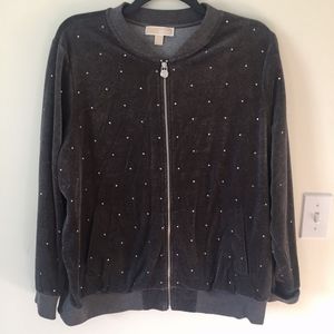 Michael-Michael Kors Embellished Velour Tracksuit,